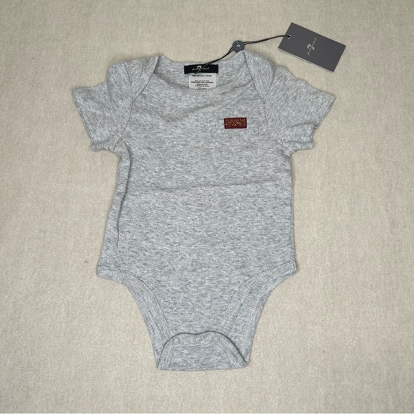7 For All Mankind Baby Boy Gray Onesie Size‎ 6-9M - Picture 1 of 7